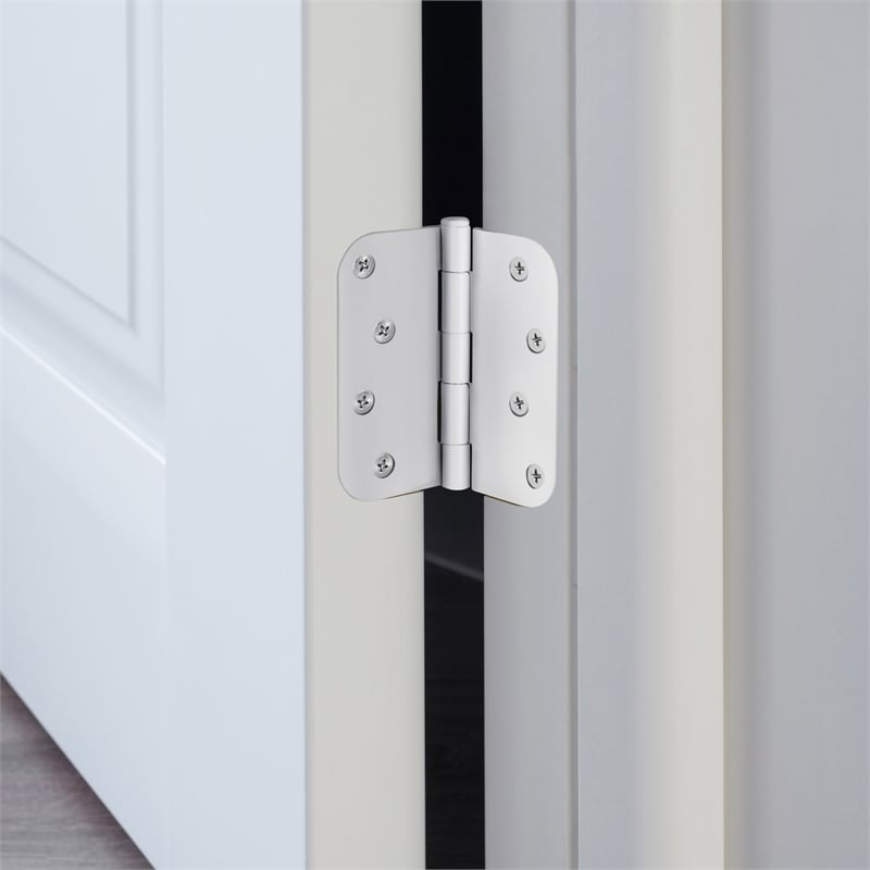 Bowery Hill Stainless Steel Door Hinge in Painted White 4 Inch 5/8 Inch 12 Pack