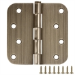Bowery Hill Stainless Steel Door Hinge in Antique Brass 4 Inch 5/8 Inch 6 Pack