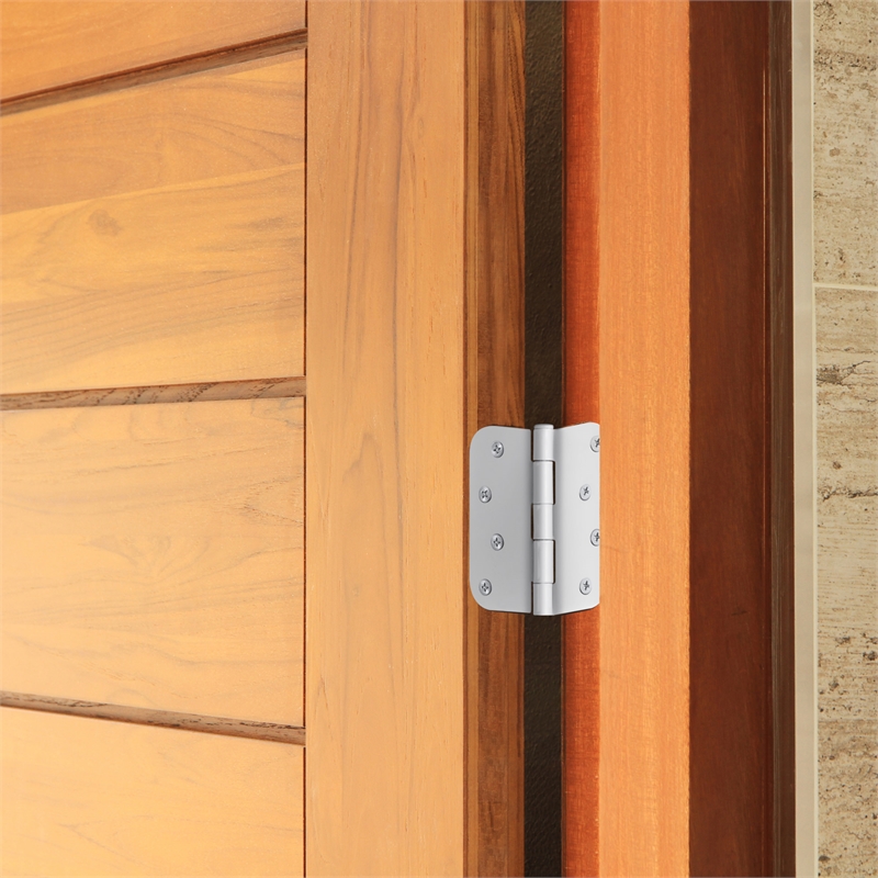 Bowery Hill Stainless Steel Door Hinge in Painted White 4 Inch 5/8 Inch 6 Pack
