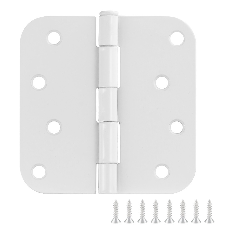 Bowery Hill Stainless Steel Door Hinge in Painted White 4 Inch 5/8 Inch 6 Pack