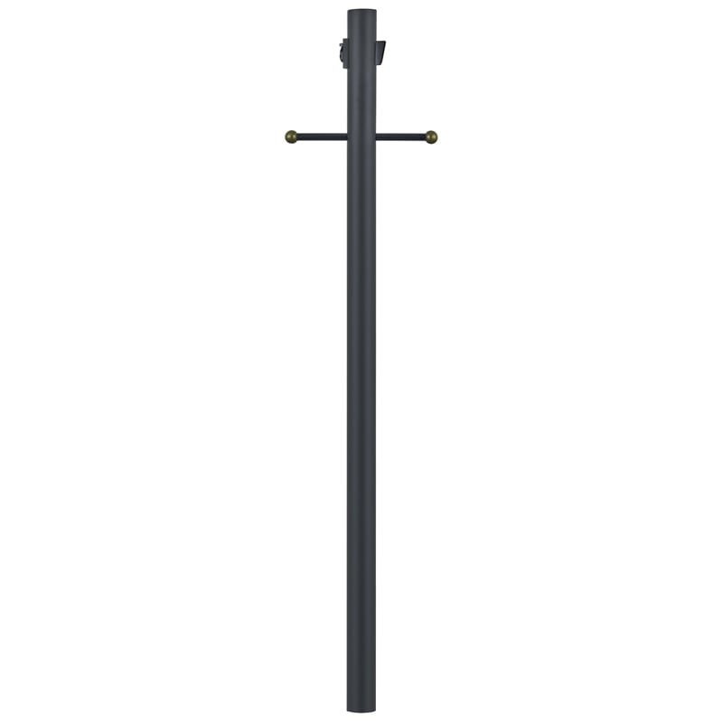 Bowery Hill Black Stainless Steel Lamp Post with Outlet and Photo Eye