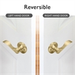 Bowery Hill Transitional Reversible Satin Gold Finish Door Handle
