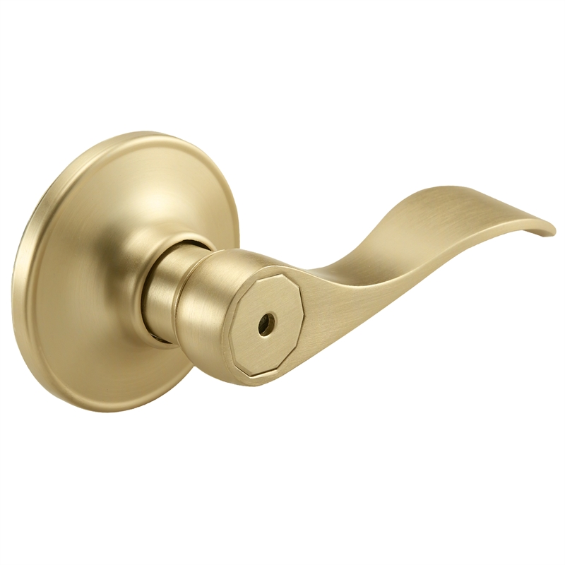 Bowery Hill Contemporary Brass Privacy Door Handle Satin Gold