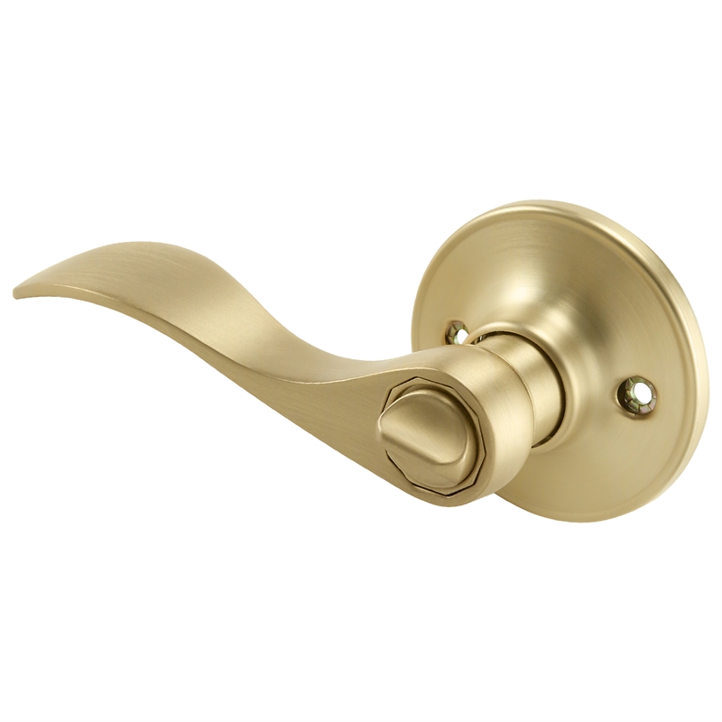 Bowery Hill Contemporary Brass Privacy Door Handle Satin Gold