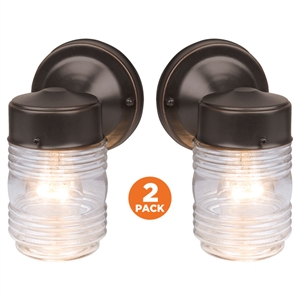 Bowery Hill Outdoor Wall Mount Stainless Steel Sconce- Oil Rubbed Bronze 2 Pack