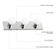 Bowery Hill Stainless Steel Vanity Light in Polished Chrome 3 Light