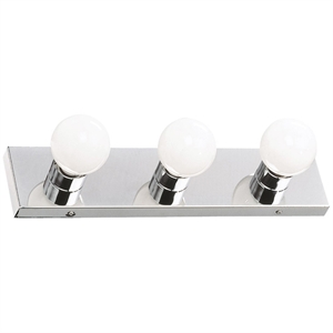 Bowery Hill Stainless Steel Vanity Light in Polished Chrome 3 Light