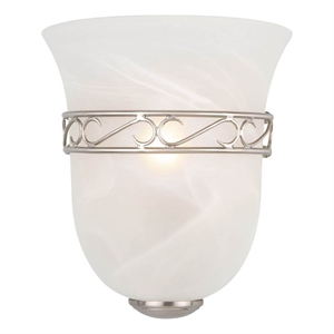 Bowery Hill Modern Stainless Steel Wall Sconce in Satin Nickel