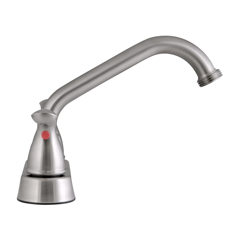 Bowery Hill Modern Brass 2-Handle Utility Faucet in Satin Nickel