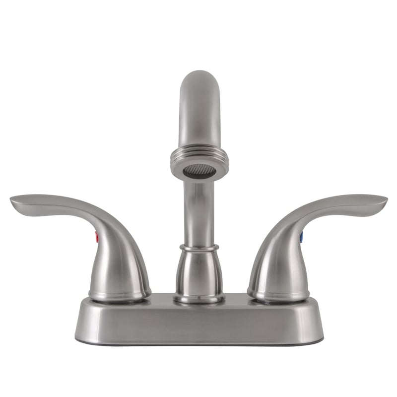 Bowery Hill Modern Brass 2-Handle Utility Faucet in Satin Nickel