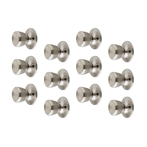 Bowery Hill Terrace 12-Pack Brass Dummy Door Knob in Satin Nickel