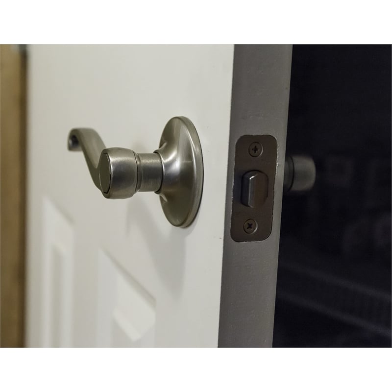 Bowery Hill Scroll 8-Pack Brass Passage Door Handle in Satin Nickel