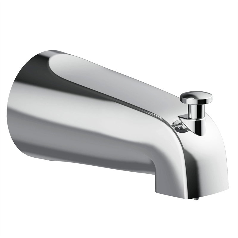Bowery Hill Metal Slip On Tub Diverter Spout in Polished Chrome