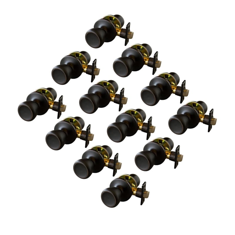 Bowery Hill Terrace Brass Passage Door Knob in Oil Rubbed Bronze (Set 0f 12)