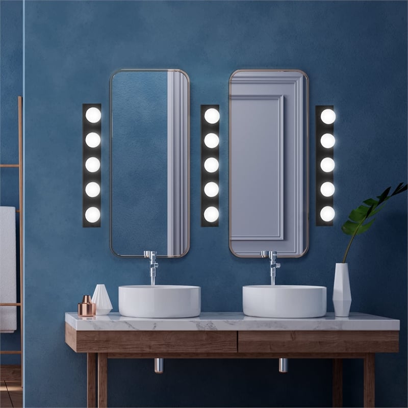 Bowery Hill 5-Light Modern Metal Vanity Light in Matte Black