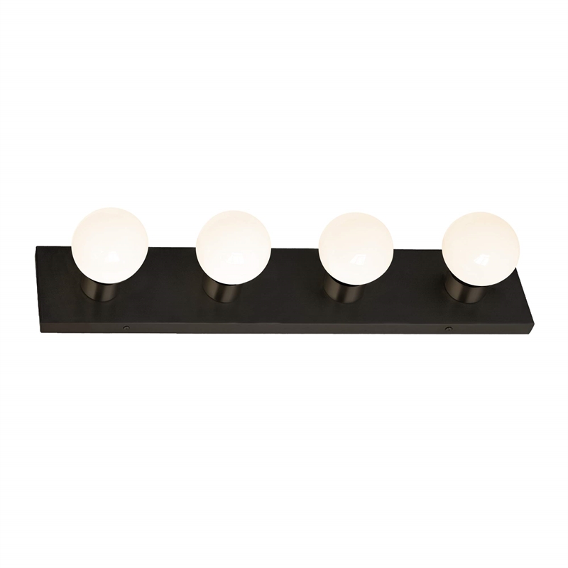 Bowery Hill 4-Light Modern Metal Vanity Light in Matte Black