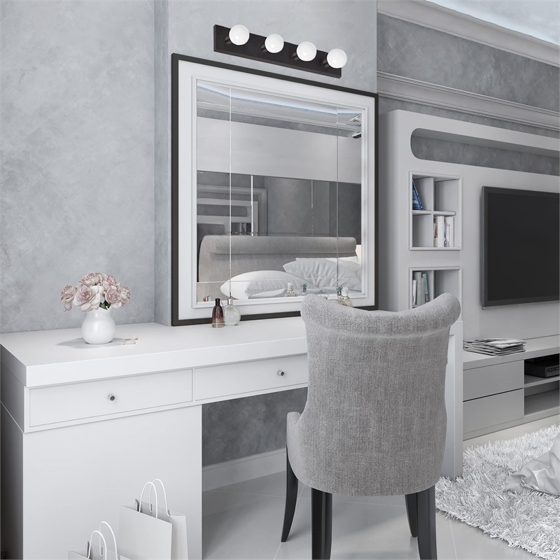 Bowery Hill 4-Light Modern Metal Vanity Light in Matte Black