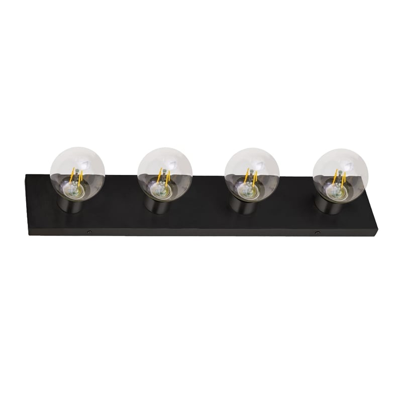 Bowery Hill 4-Light Modern Metal Vanity Light in Matte Black