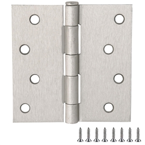 Bowery Hill 4&quot 3-Pack Square Corner Stainless Steel Door Hinge in Satin Nickel