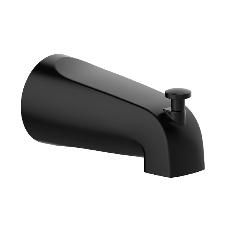Bowery Hill Stainless Steel Slip On Tub Diverter Spout in Matte Black