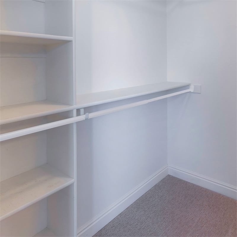 Bowery Hill Adjustable Steel Hanging Closet Rod in White 30 Inch to 48 Inch