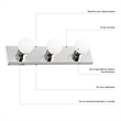 Bowery Hill Modern Steel Vanity Light in Polished Chrome 6-Light