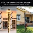 Bowery Hill Modern Steel Black Lamp Post with Cross Arm and Outlet