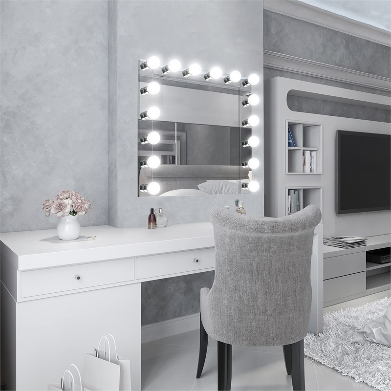 Bowery Hill Modern Steel Vanity Light in Polished Chrome 4-Light