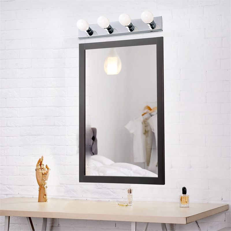 Bowery Hill Modern Steel Vanity Light in Polished Chrome 4-Light