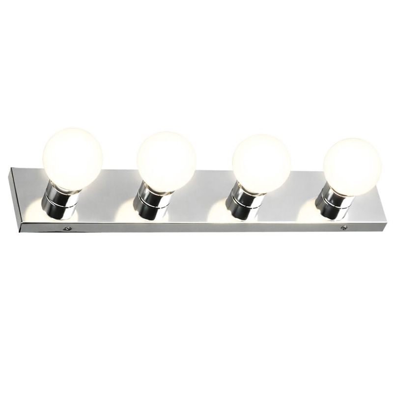 Bowery Hill Modern Steel Vanity Light in Polished Chrome 4-Light