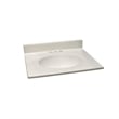Bowery Hill Marble Single Bowl Vanity Top Solid Ivory Swirl 25Inch