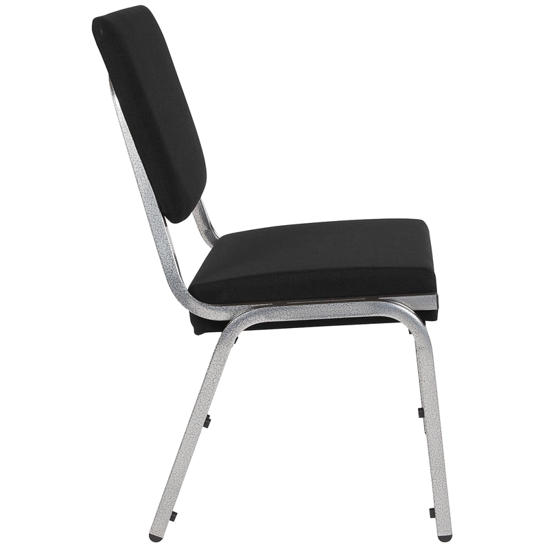 Bowery Hill Contemporary Reception Chair in Black and Silver