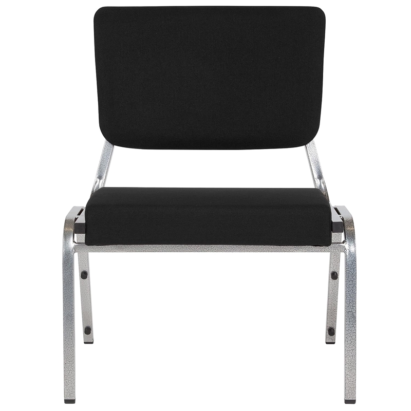 Bowery Hill Contemporary Reception Chair in Black and Silver