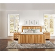 Bowery Hill Contemporary Solid Wood Queen Panel Headboard in Natural