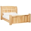 Bowery Hill Contemporary Solid Wood Queen Arch Panel Bed in Natural