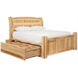 Bowery Hill Solid Wood Queen Arch Panel Storage Bed in Natural