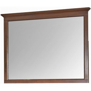 Bowery Hill Transitional Solid Wood Framed Master Mirror in Cherry Brown