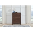 Bowery Hill 6-Drawer Transitional Wood Chest in Cherry Brown/Gunmetal