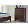 Bowery Hill 6-Drawer Transitional Wood Chest in Cherry Brown/Gunmetal