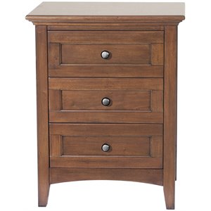 Bowery Hill 3 Drawer Transitional Solid Wood Nightstand in Cherry Brown