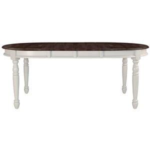 Bowery Hill 52&quot Solid Wood Oval Leaf Table in Chalk-Cocoa Bean