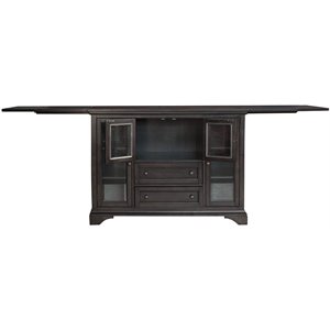 Bowery Hill Contemporary Solid Wood Flip-Top Server in Warm Gray