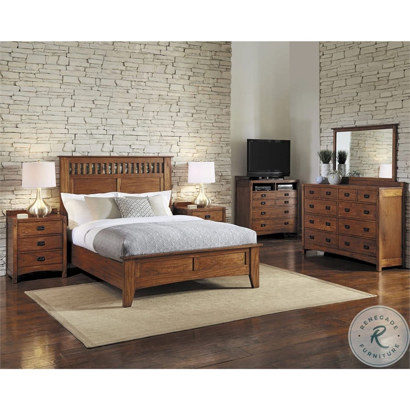 Bowery Hill Contemporary Solid Wood 10-Drawer Bedroom Dresser in Harvest