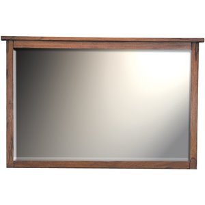 Bowery Hill Contemporary 31.5&quotH Solid Wood Mirror in Harvest