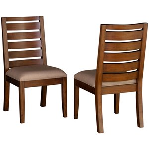 Bowery Hill Ladderback Dining Side Chair in Salvage Mahogany (Set of 2)