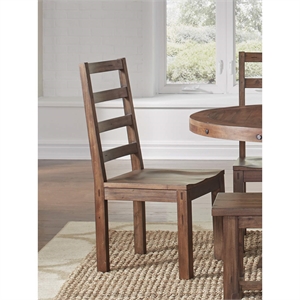 Bowery Hill Ladderback Dining Side Chair in Salvage Mahogany (Set of 2)