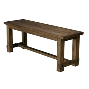Bowery Hill Contemporary Solid Wood Dining Bench in Salvage Mahogany