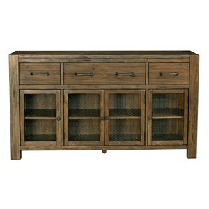 Bowery Hill Contemporary 4 Door Solid Wood Server in Salvage Mahogany
