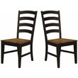 Bowery Hill Ladderback Dining Chair in Chickory/Slate Black (Set of 2)