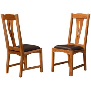 Bowery Hill Comfort Dining Side Chair in Warm Amber (Set of 2)